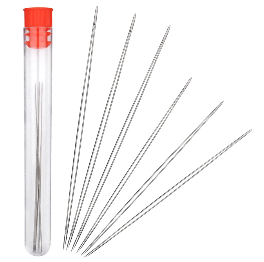 6 Pieces Big Eye Beading Needles